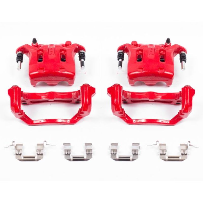 Power Stop 08-12 Infiniti EX35 Front Red Calipers w/Brackets - Pair-PowerStop-PSBS2870B