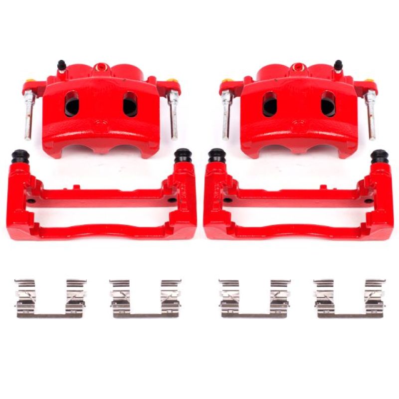 Power Stop 08-16 Cadillac Escalade Front Red Calipers w/Brackets - Pair-PowerStop-PSBS4918A
