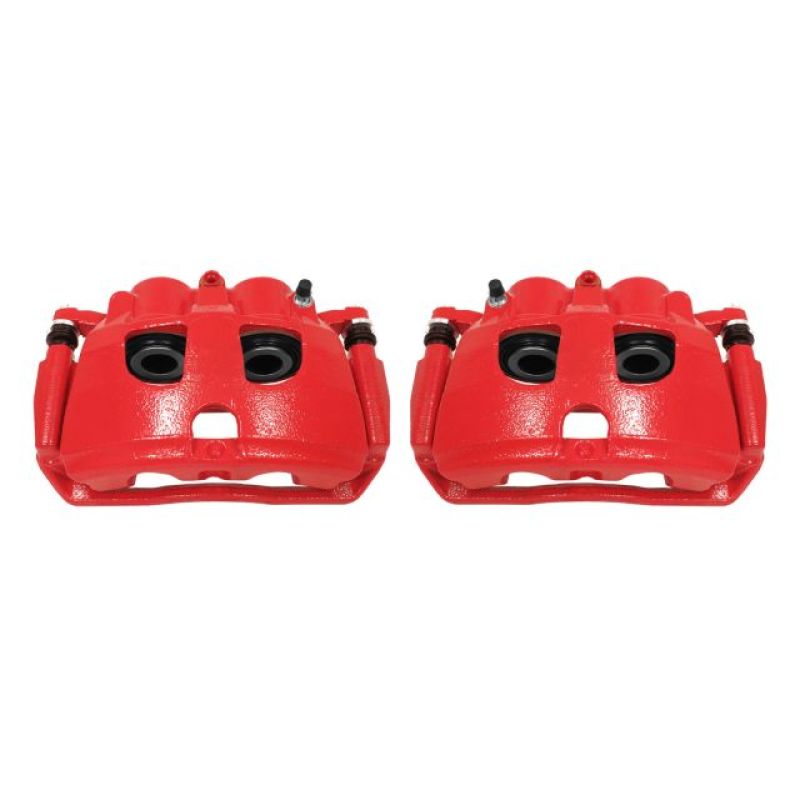 Power Stop 09-10 Dodge Ram 2500 Rear Red Calipers w/Brackets - Pair-PowerStop-PSBS5174
