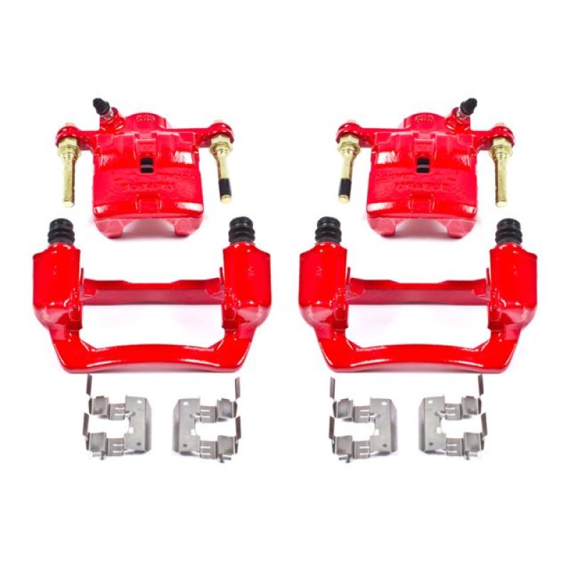Power Stop 09-13 Subaru Forester Rear Red Calipers w/Brackets - Pair-PowerStop-PSBS3424