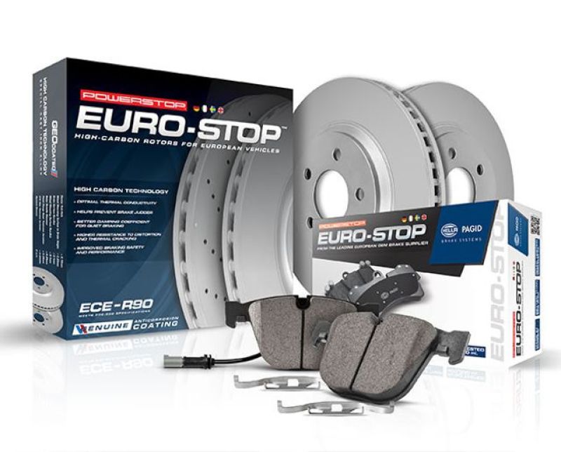 Power Stop 09-16 Audi A4 Rear Euro-Stop Brake Kit - Black Ops Auto Works