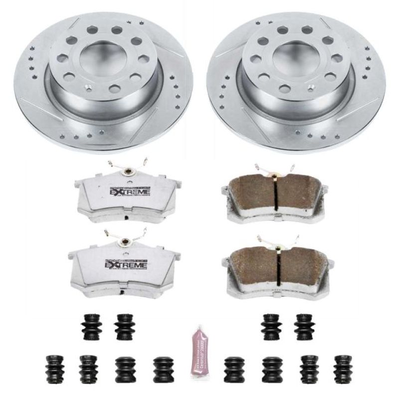 Power Stop 10-13 Audi A3 Rear Z26 Street Warrior Brake Kit-PowerStop-PSBK5671-26
