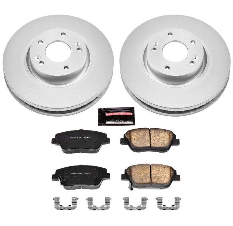 Power Stop 10-15 Hyundai Sonata Front Z17 Evolution Geomet Coated Brake Kit-PowerStop-PSBCRK5377