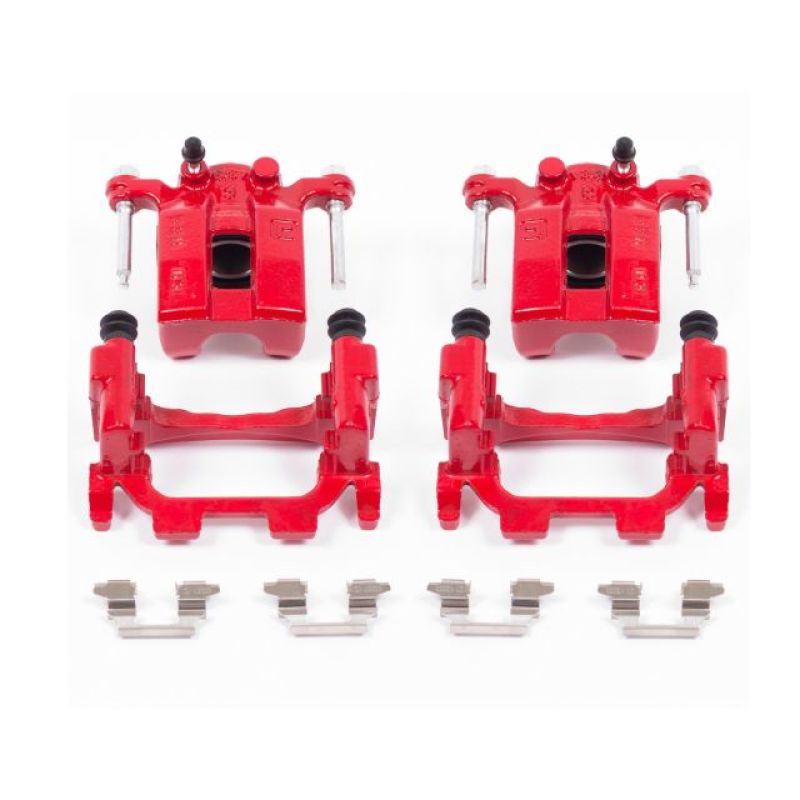 Power Stop 11-12 Infiniti G25 Rear Red Calipers w/Brackets - Pair-PowerStop-PSBS6036