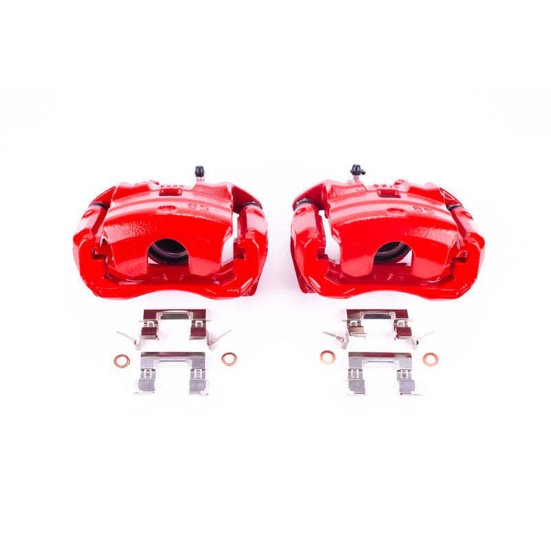 Power Stop 11-17 Nissan Juke Front Red Calipers w/Brackets - Pair-PowerStop-PSBS6640