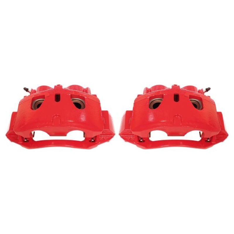 Power Stop 11-19 Chevrolet Silverado 2500 HD Front Red Calipers w/Brackets - Pair-PowerStop-PSBS5302