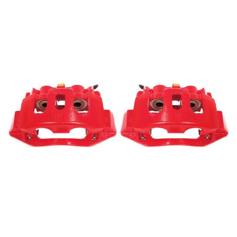 Power Stop 11-19 Chevrolet Silverado 2500 HD Rear Red Calipers w/Brackets - Pair-PowerStop-PSBS5306
