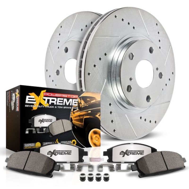 PowerStop K5951-36 Z36 Truck & Tow 1-Click Brake Kit (drilled/slotted rotors + Z36 pads)