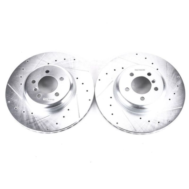 Power Stop 13-15 BMW 335i Front Evolution Drilled & Slotted Rotors - Pair-PowerStop-PSBEBR1438XPR