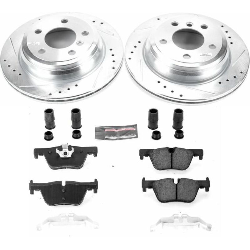 PowerStop K6852 Z23 Evolution Sport 1-Click Brake Kit (drilled/slotted rotors + Z23 pads)