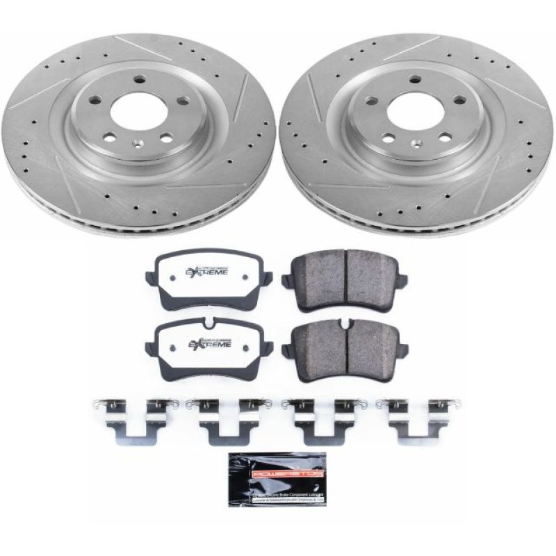 Power Stop 14-18 Audi A6 Rear Z26 Street Warrior Brake Kit-PowerStop-PSBK6139-26