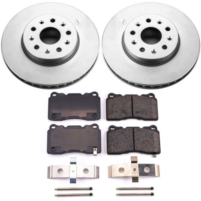 Power Stop 14-18 Cadillac CTS Front Z17 Evolution Geomet Coated Brake Kit-PowerStop-PSBCRK7001