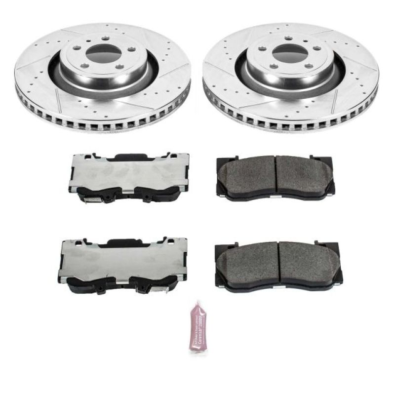 Power Stop 15-19 Ford Mustang Front Z26 Street Warrior Brake Kit-PowerStop-PSBK6806-26