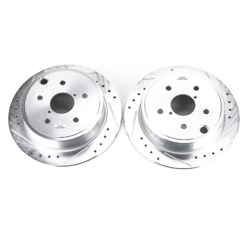 Power Stop 15-19 Subaru WRX Rear Evolution Drilled & Slotted Rotors - Pair-PowerStop-PSBJBR1701XPR