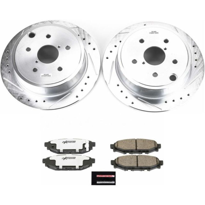 Power Stop 15-19 Subaru WRX Rear Z26 Street Warrior Brake Kit-PowerStop-PSBK6977-26