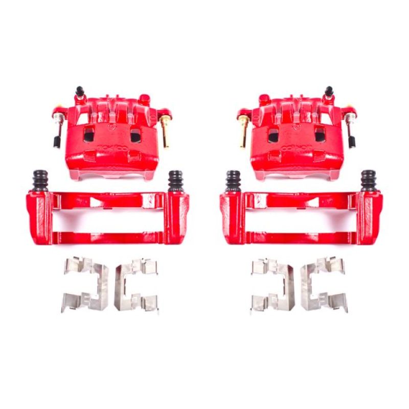 Power Stop 16-17 Subaru Crosstrek Front Red Calipers w/Brackets - Pair-PowerStop-PSBS2682A