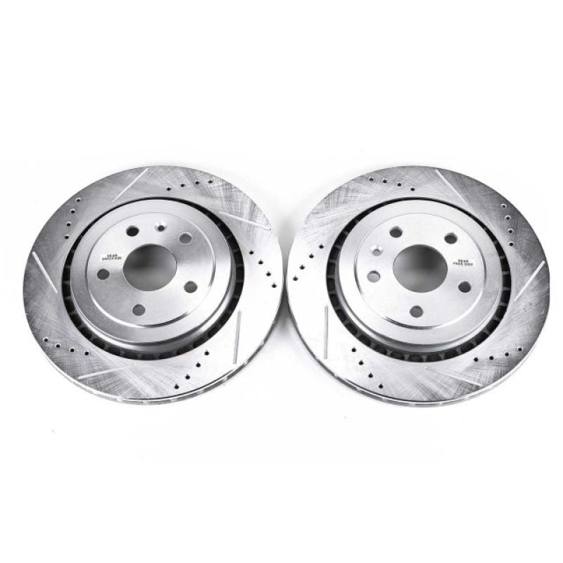 Power Stop 16-18 Cadillac ATS Rear Evolution Drilled & Slotted Rotors - Pair - Black Ops Auto Works
