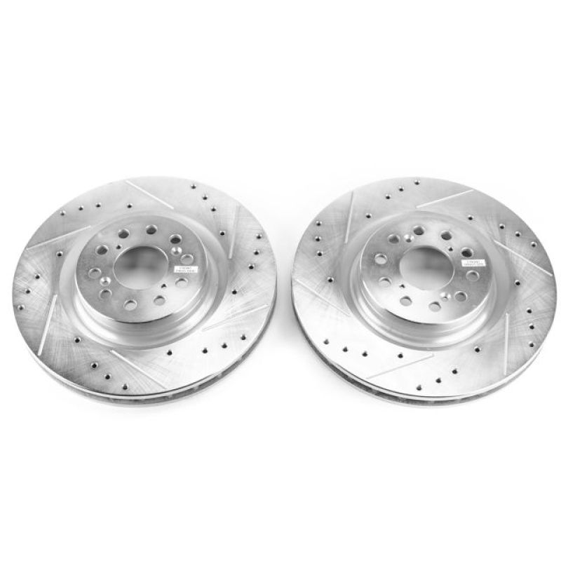 Power Stop 17-18 Honda Civic Front Evolution Drilled & Slotted Rotors - Pair-PowerStop-PSBJBR1748XPR