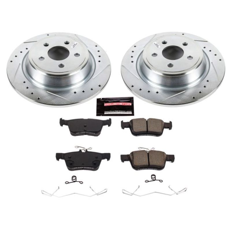 PowerStop K7417 Z23 Evolution Sport 1-Click Brake Kit (drilled/slotted rotors + Z23 pads)