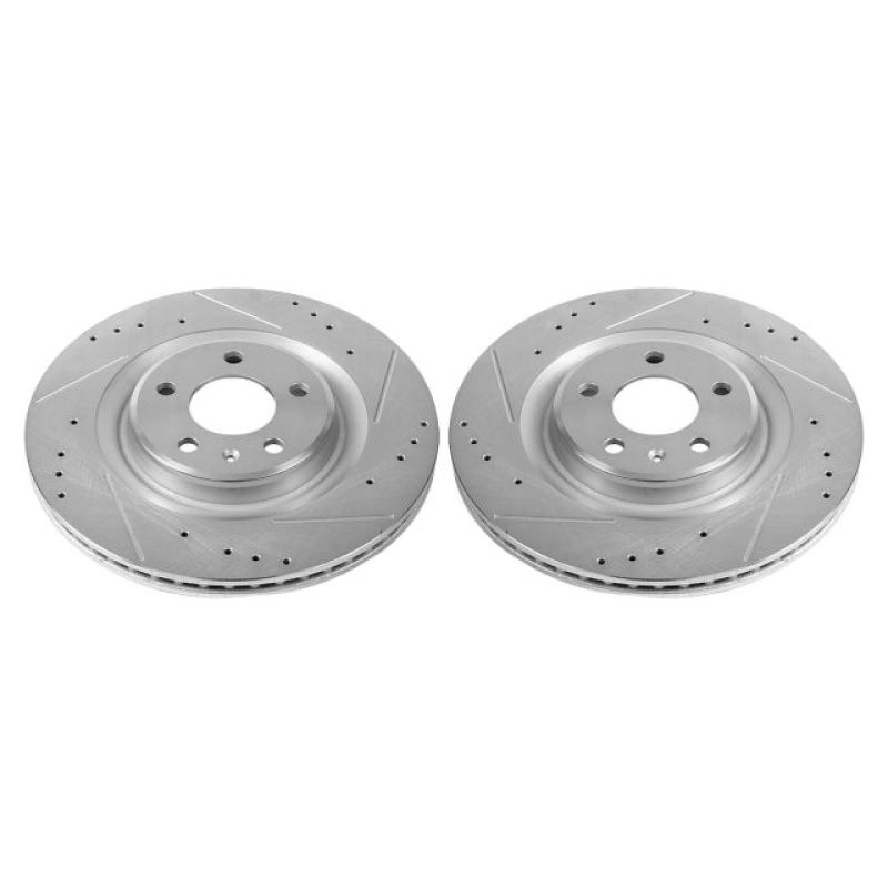 Power Stop 17-19 Audi A4 Rear Evolution Drilled & Slotted Rotors - Pair-PowerStop-PSBEBR1209XPR