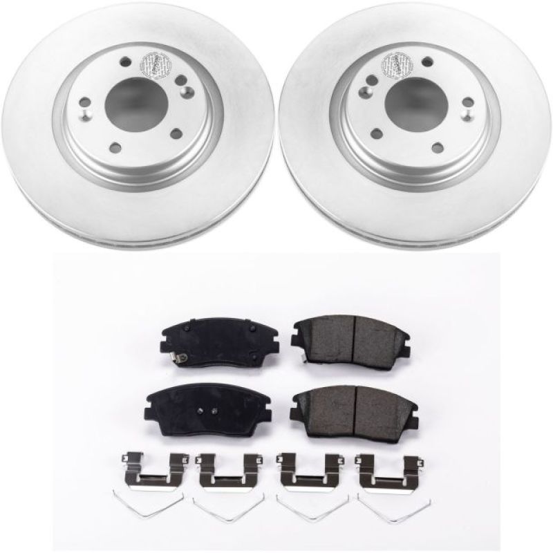 Power Stop 17-19 Hyundai Elantra Front Z17 Evolution Geomet Coated Brake Kit-PowerStop-PSBCRK7355