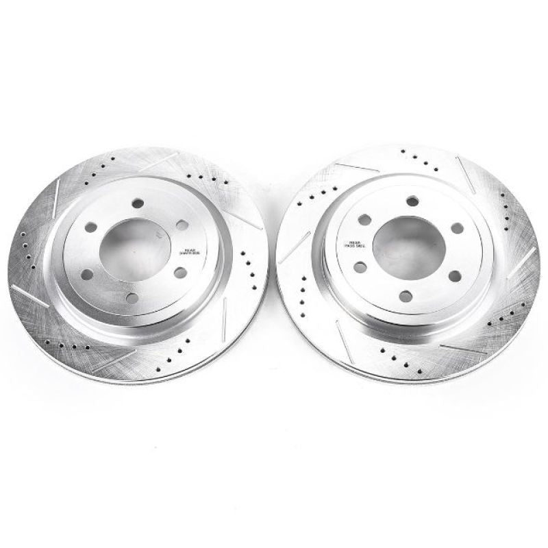 Power Stop 18-19 Ford Expedition Rear Evolution Drilled & Slotted Rotors - Pair-PowerStop-PSBAR85195XPR