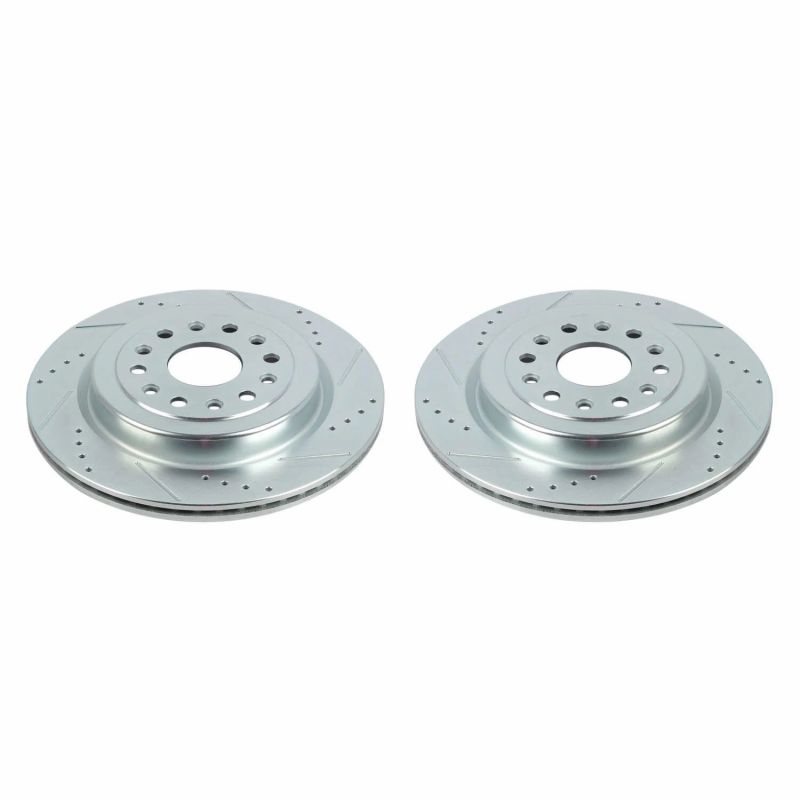 Power Stop 19-20 Ram 1500 Rear Evolution Drilled & Slotted Rotors - Pair-PowerStop-PSBAR86005XPR