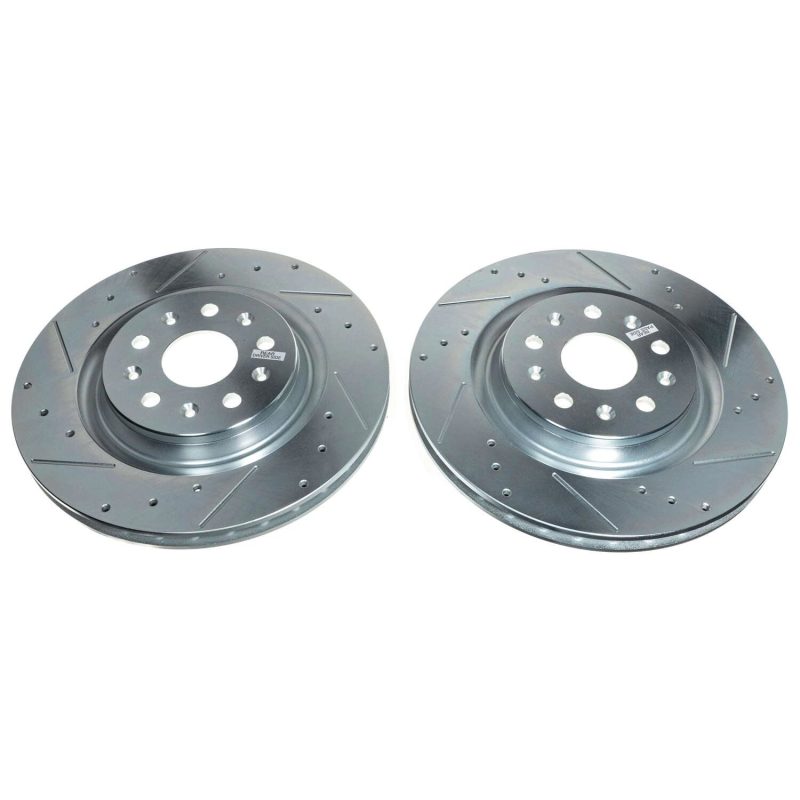 Power Stop 20-21 Chevrolet Corvette Rear Evolution Drilled & Slotted Rotor - Pair-PowerStop-PSBAR82201XPR