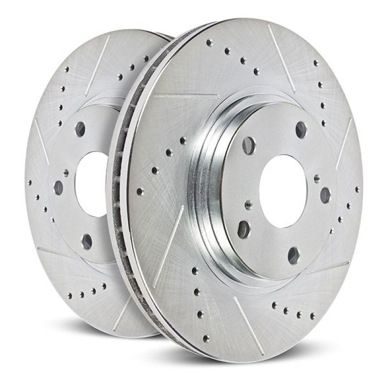 Power Stop 2004 Subaru Impreza Front Evolution Drilled & Slotted Rotors - Pair-PowerStop-PSBJBR1179XPR