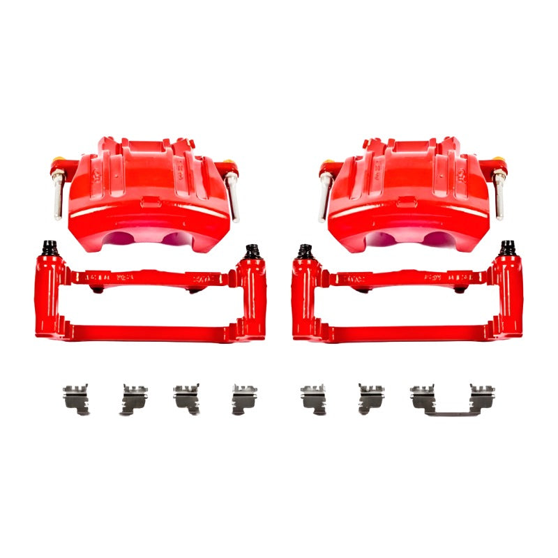 Power Stop 2012 Chrysler 300 Front Red Calipers w/Brackets - Pair-PowerStop-PSBS5016A