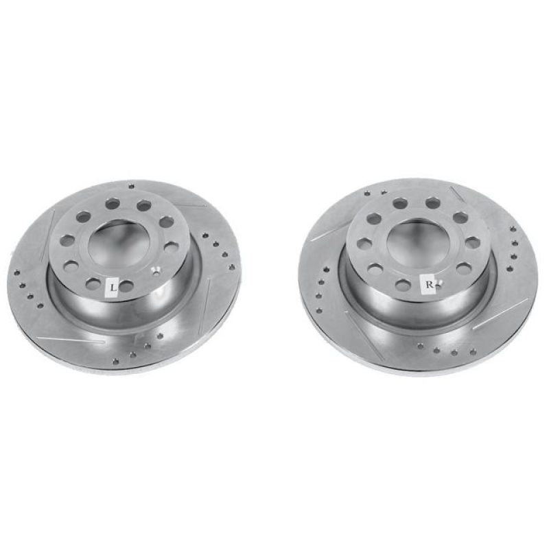 Power Stop 2016 Volkswagen Eos Front or Rear Evolution Drilled & Slotted Rotors - Pair-PowerStop-PSBEBR1207XPR