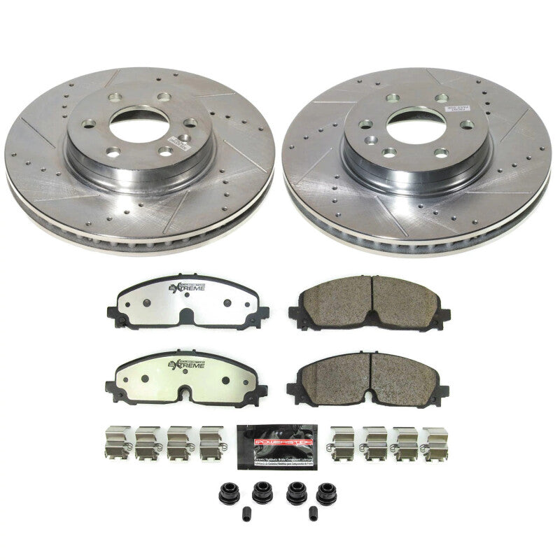 PowerStop K8741-36 Z36 Truck & Tow 1-Click Brake Kit (drilled/slotted rotors + Z36 pads)
