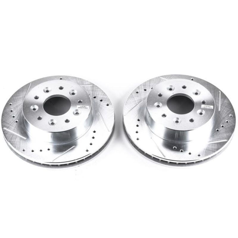 Power Stop 63-82 Chevrolet Corvette Front Evolution Drilled & Slotted Rotors - Pair-PowerStop-PSBAR8210XPR