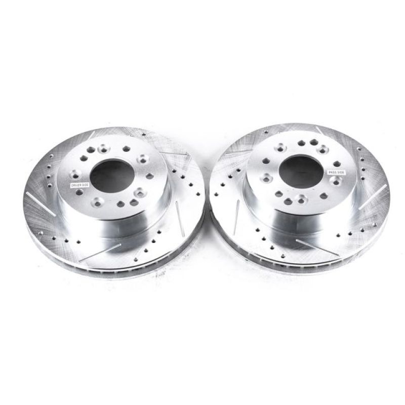 Power Stop 63-82 Chevrolet Corvette Rear Evolution Drilled & Slotted Rotors - Pair-PowerStop-PSBAR8207XPR