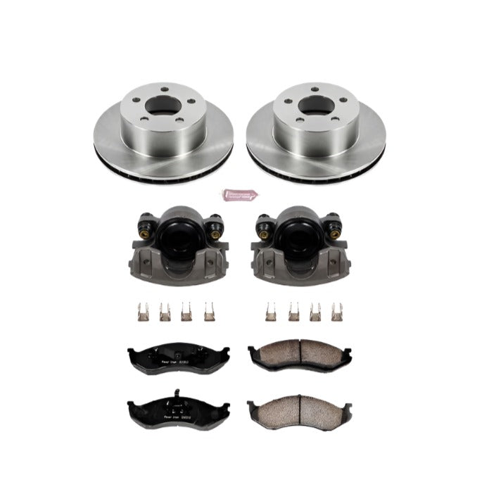 Power Stop 90-99 Jeep Cherokee Front Autospecialty Brake Kit w/Calipers-PowerStop-PSBKCOE2119