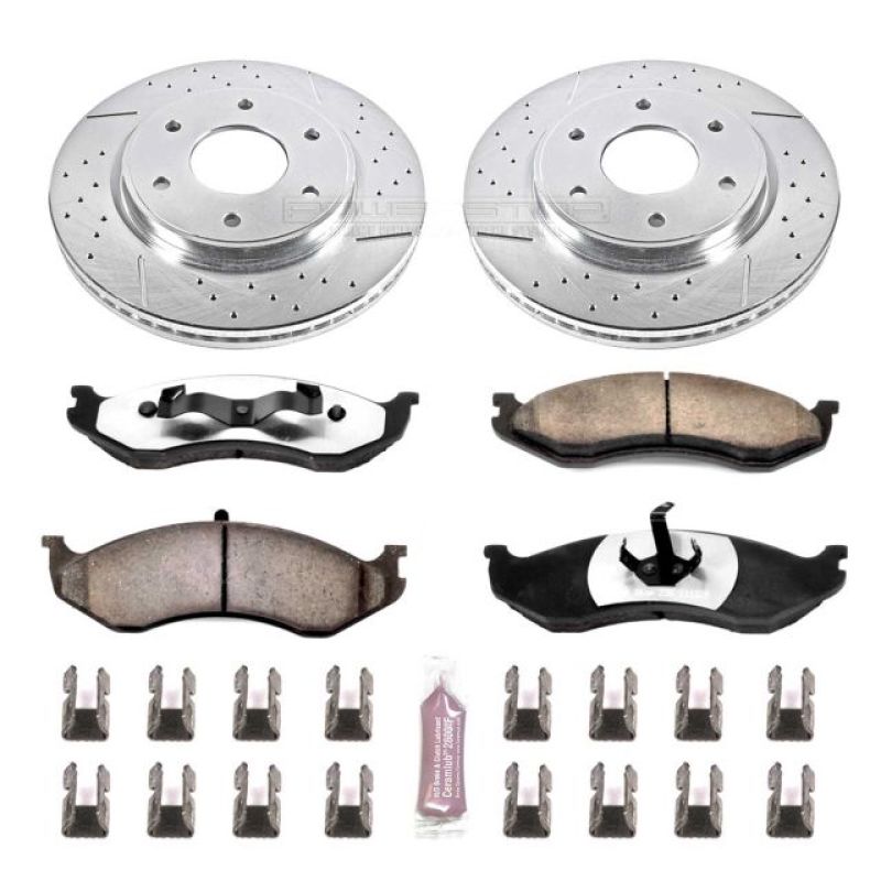 Power Stop 90-99 Jeep Cherokee Front Z36 Truck & Tow Brake Kit-PowerStop-PSBK2119-36