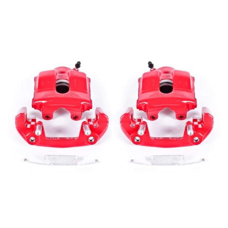 Power Stop 92-98 BMW 318i Front Red Calipers w/Brackets - Pair-PowerStop-PSBS1618