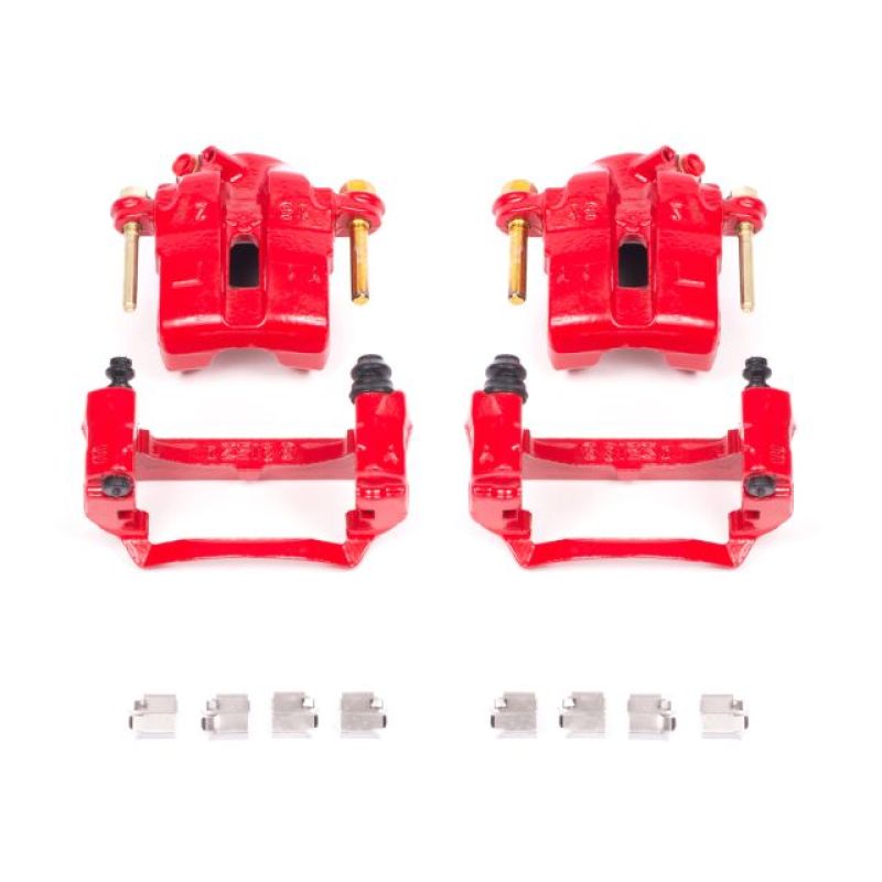 Power Stop 94-97 Mazda Miata Front Red Calipers w/Brackets - Pair-PowerStop-PSBS1704