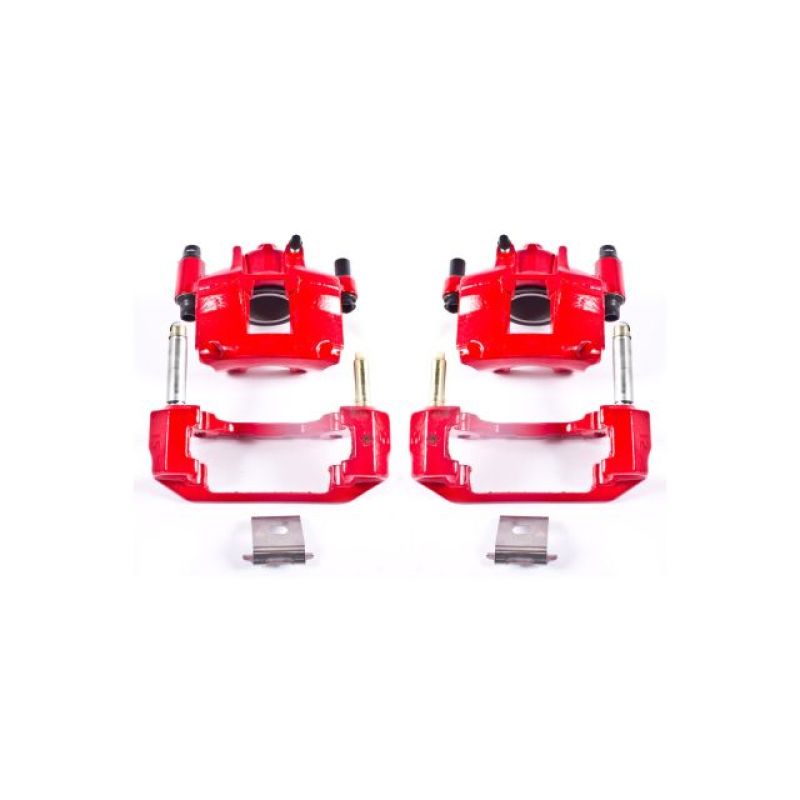 Power Stop S4378 Mustang Front Red Calipers w/Brackets Pair