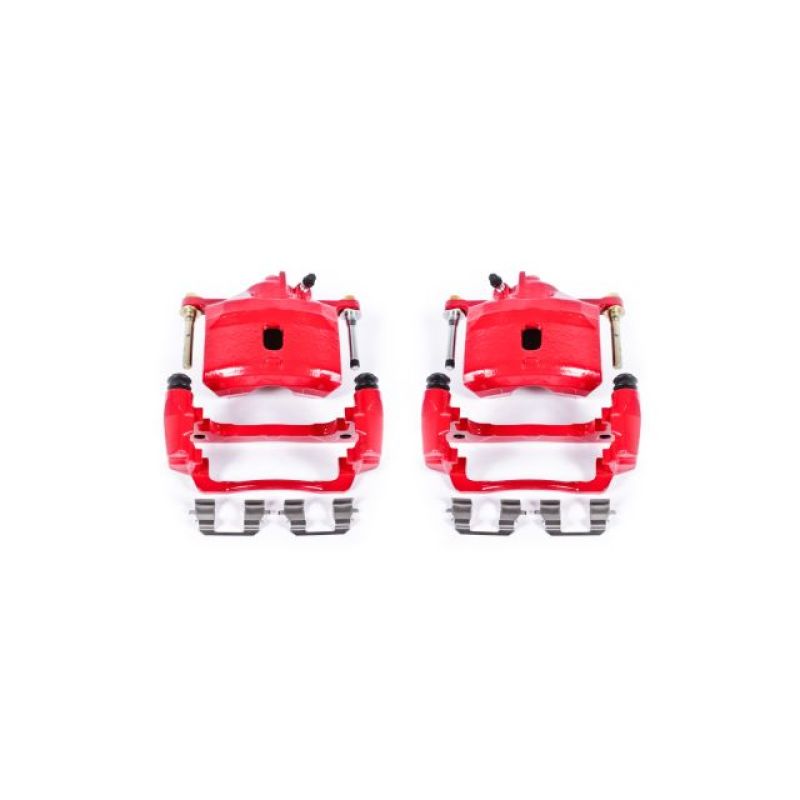 Power Stop 97-00 Acura EL Front Red Calipers w/Brackets - Pair-PowerStop-PSBS1832