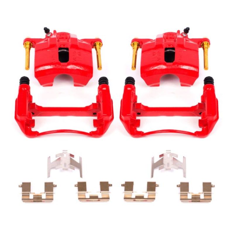 Power Stop 97-99 Acura CL Front Red Calipers w/Brackets - Pair-PowerStop-PSBS1460