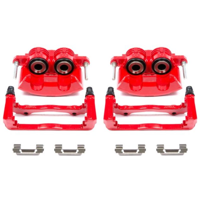 Power Stop 98-02 Chevrolet Camaro Front Red Calipers w/Brackets - Pair-PowerStop-PSBS4692