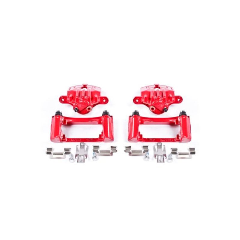 Power Stop 98-02 Chevrolet Camaro Rear Red Calipers w/Brackets - Pair-PowerStop-PSBS4696