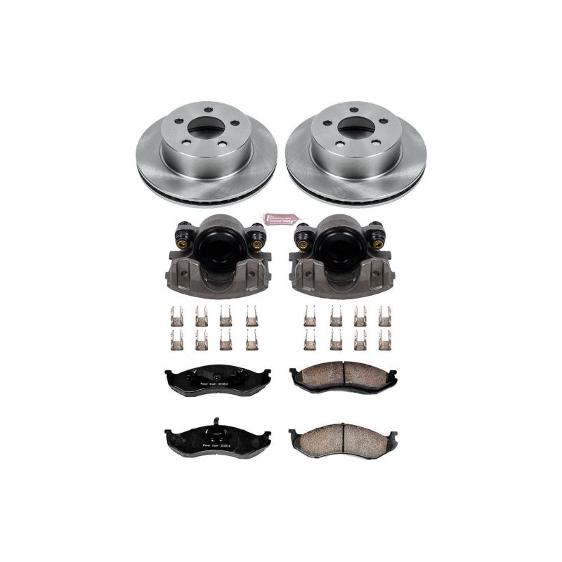 Power Stop 99-01 Jeep Cherokee Front Autospecialty Brake Kit w/Calipers-PowerStop-PSBKCOE2152