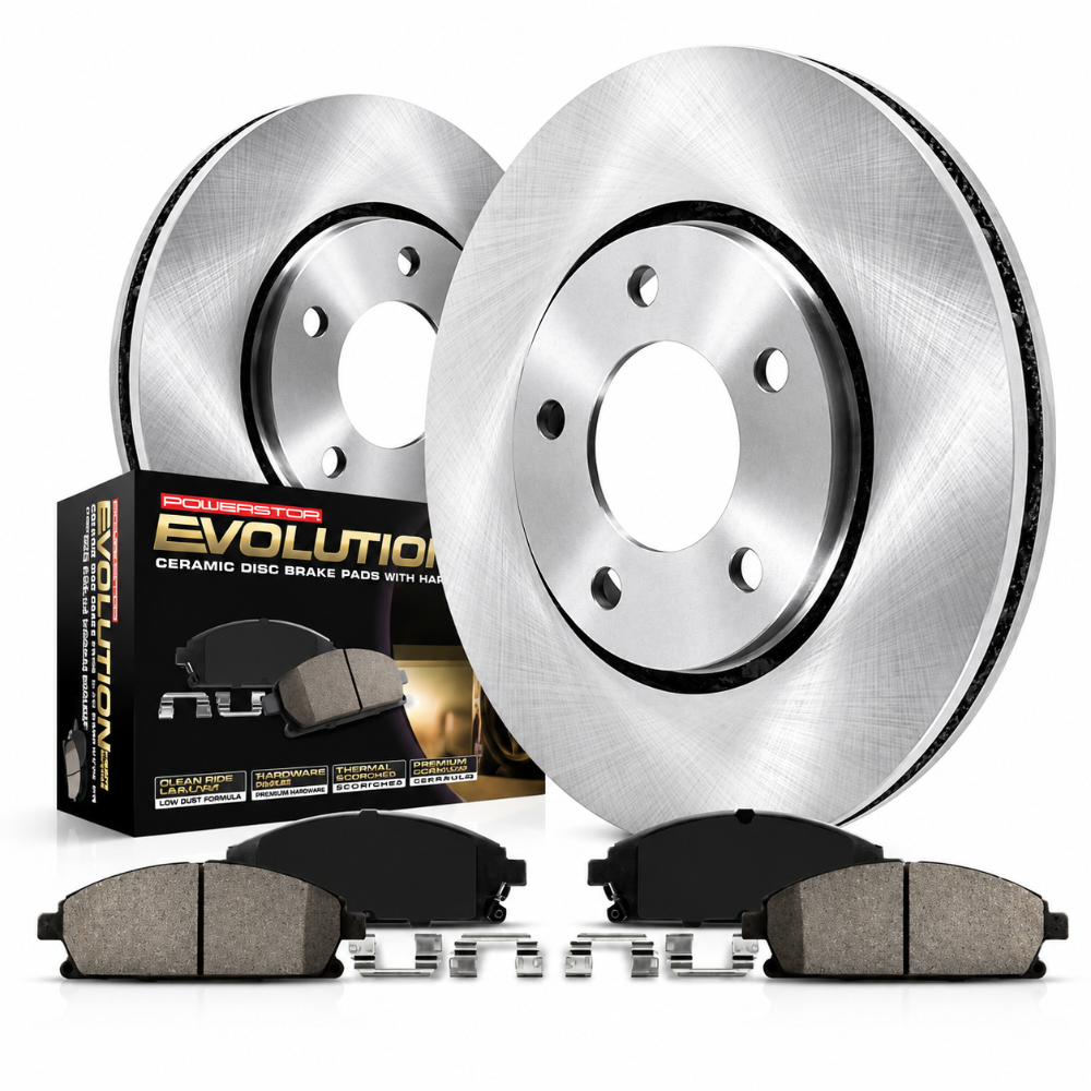 Power Stop KOE4539 front brake kit for 1971-1973 Buick Centurion with Z17 ceramic pads and Autospecialty rotors