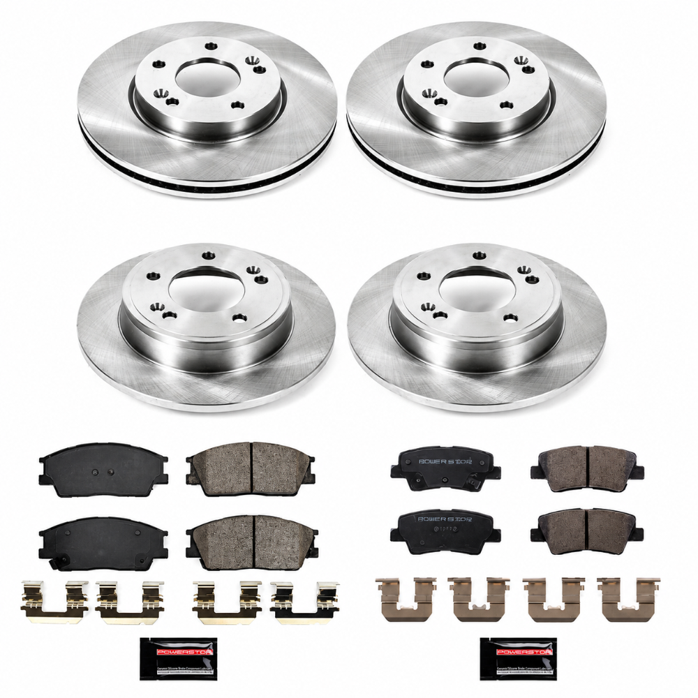 Power Stop KOE8686 front and rear brake kit with rotors and ceramic pads for Hyundai Venue and Kia Soul