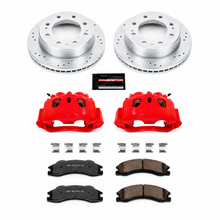 Load image into Gallery viewer, Power Stop Z36 front brake kit for 2011 Chevrolet Silverado 2500 HD with red calipers