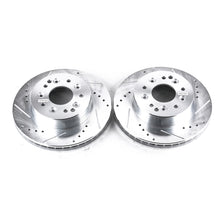 Load image into Gallery viewer, PowerStop AR8207XPR drilled and slotted rotor pair on a white background
