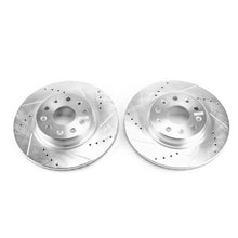 Load image into Gallery viewer, PowerStop AR8387XPR drilled and slotted rotor pair on a white background