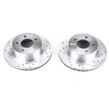 Load image into Gallery viewer, PowerStop AR8722XPR drilled and slotted rotor pair on a white background